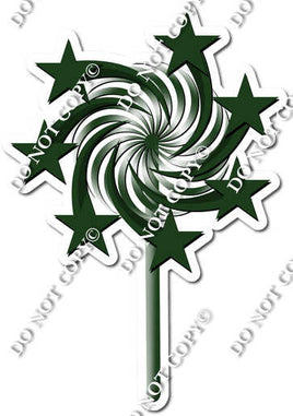 Flat - Hunter Green - Spinning Star Wand w/ Variants