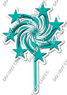 Flat - Teal - Spinning Star Wand w/ Variants