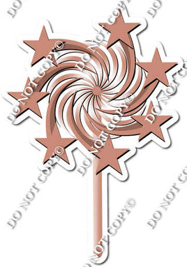 Flat - Rose Gold - Spinning Star Wand w/ Variants
