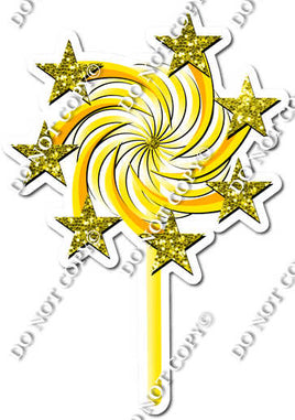 Sparkle - Yellow - Spinning Star Wand w/ Variants