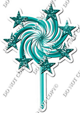 Sparkle - Teal - Spinning Star Wand w/ Variants