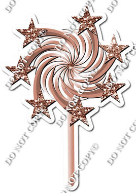 Sparkle - Rose Gold - Spinning Star Wand w/ Variants