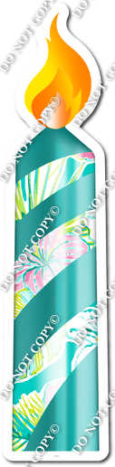 Sparkle - Teal Floral - Candle Style 2 w/ Variants