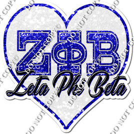 White Heart Blue Lining Zeta Phi Beta w/ variant
