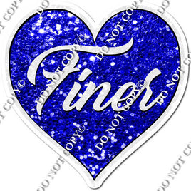 Blue Sparkle Heart - Finer Statement w/ variant