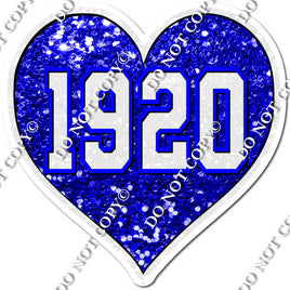 Blue Sparkle Heart 1920 Statement w/ variant