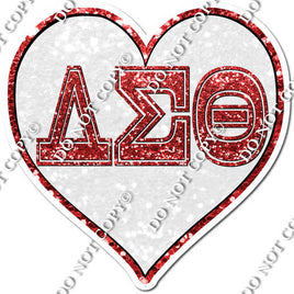 White Heart Red Sparkle Delta Sigma Theta Statement w/ variant