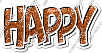 Orange Sparkle Happy Birth Day Statements w/ Variant