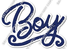 Navy Blue - Cursive Boy Statement w/ Variants