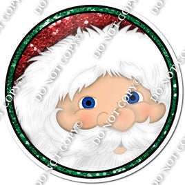 Circle Light Skin Tone Santa Face w/ Variants