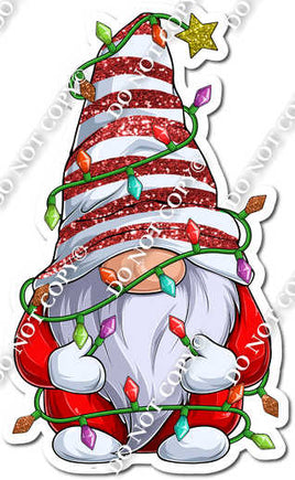 Gnome - Red & White Hat with Christmas Lights w/ Variants