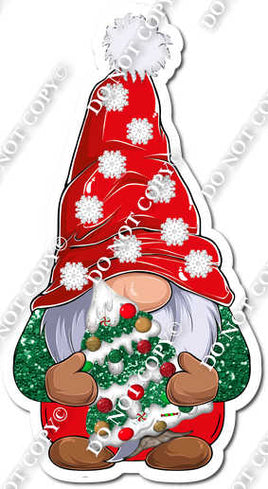 Gnome - Red, White Dots Hat with Christmas Tree w/ Variants