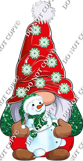 Gnome - Red, White Dots Hat with Snowman w/ Variants