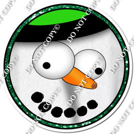 Circle Snowman with Green Hat Face w/ Variants