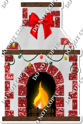 Christmas Decorated Fireplace w/ Variants