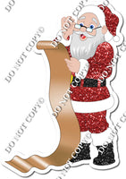 Light Skin Tone Santa with Christmas List w/ Variants