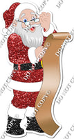 Light Skin Tone Santa with Christmas List w/ Variants