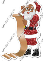 Dark Skin Tone Santa with Christmas List w/ Variants