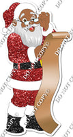 Dark Skin Tone Santa with Christmas List w/ Variants