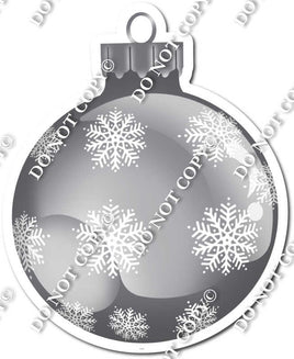 Flat Grey - Snowflakes - Christmas Ornament / Ball w/ Variants