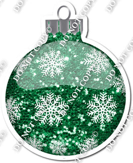Sparkle Green - Snowflakes - Christmas Ornament / Ball w/ Variants