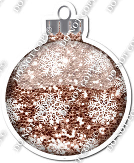 Sparkle Rose Gold - Snowflakes - Christmas Ornament / Ball w/ Variants