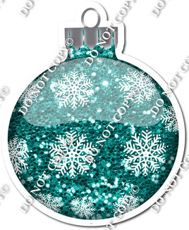 Sparkle Teal - Snowflakes - Christmas Ornament / Ball w/ Variants