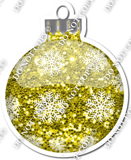 Sparkle Yellow - Snowflakes - Christmas Ornament / Ball w/ Variants