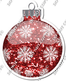 Sparkle Red - Snowflakes - Christmas Ornament / Ball w/ Variants