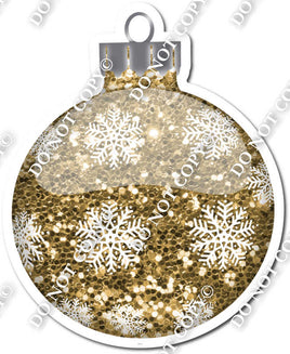 Sparkle Gold - Snowflakes - Christmas Ornament / Ball w/ Variants