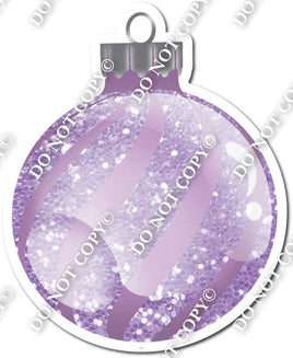 Sparkle Lavender - Horizontal Swirls - Christmas Ornament / Ball w/ Variants