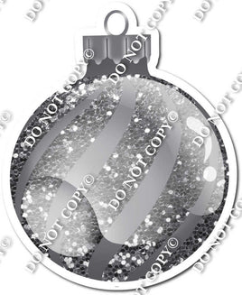 Sparkle Silver - Horizontal Swirls - Christmas Ornament / Ball w/ Variants