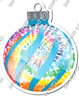 Sparkle Tie Dye - Horizontal Swirls - Christmas Ornament / Ball w/ Variants
