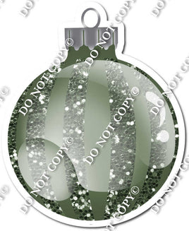 Sparkle Sage - Vertical Lines - Christmas Ornament / Ball w/ Variants