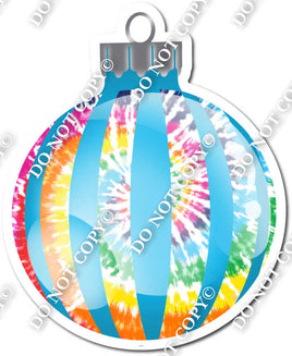 Sparkle Tie Dye - Vertical Lines - Christmas Ornament / Ball w/ Variants
