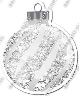 Sparkle Light Silver- Horizontal Swirls - Christmas Ornament / Ball w/ Variants