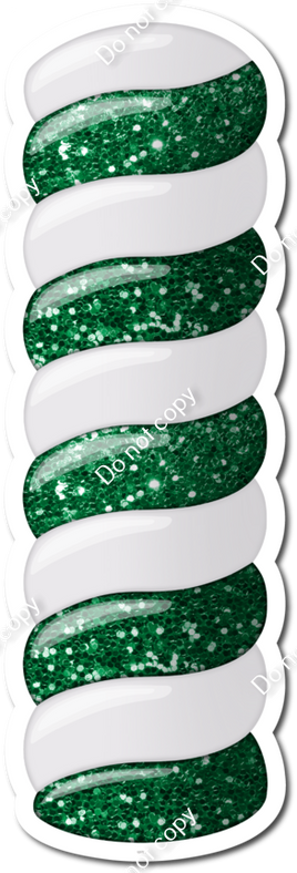 Sparkle Green & White Candy Swirl Stick w/ Variants