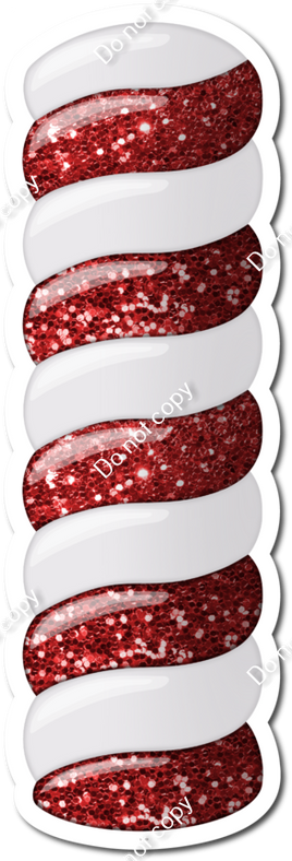 Sparkle Red & White Candy Swirl Stick w/ Variants