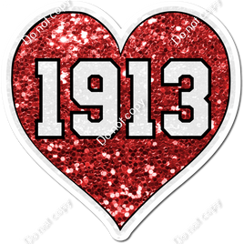 Red 1913 Heart Statement w/ Variant