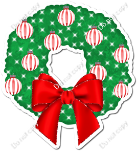 Christmas Wreath - White & Red Christmas Balls w/ Variants