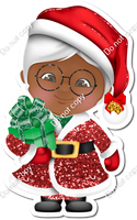 Dark Skin Tone - Mrs. Claus - Holding Green Present w/ Variants