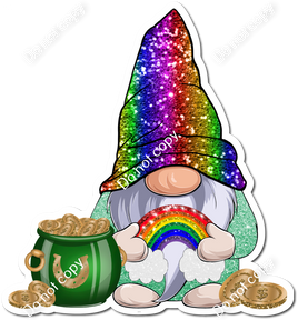 Gnome with Rainbow & Pot of Gold