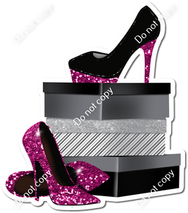 Hot Pink High Heels & Shoe Boxes w/ Variants