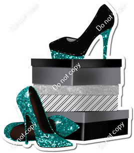 Teal High Heels & Shoe Boxes w/ Variants