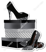 Silver High Heels & Shoe Boxes w/ Variants