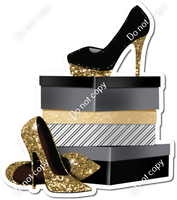 Gold High Heels & Shoe Boxes w/ Variants