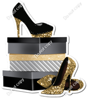 Gold High Heels & Shoe Boxes w/ Variants