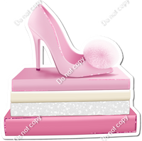 Pink High Heel on Stack of Books w/ Variant