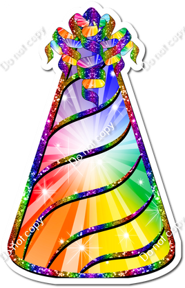 Rainbow Burst Party Hat w/ Variant