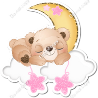 Bear Sleeping On Cloud with Baby Pink Stars w/ Variant